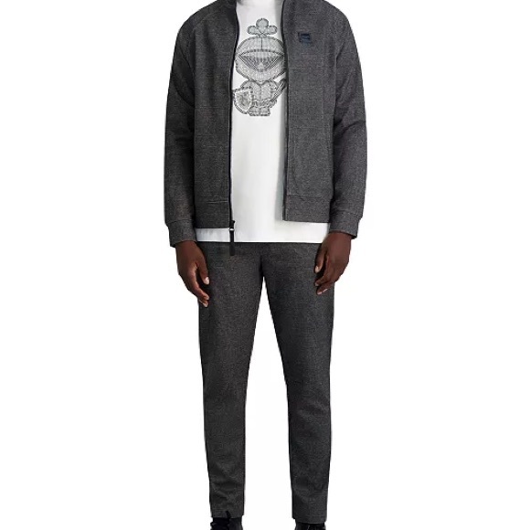 Karl Lagerfeld Sweatshirt Textured Track Jacket Men's Slim-Fit XXL NWT - Picture 2 of 6